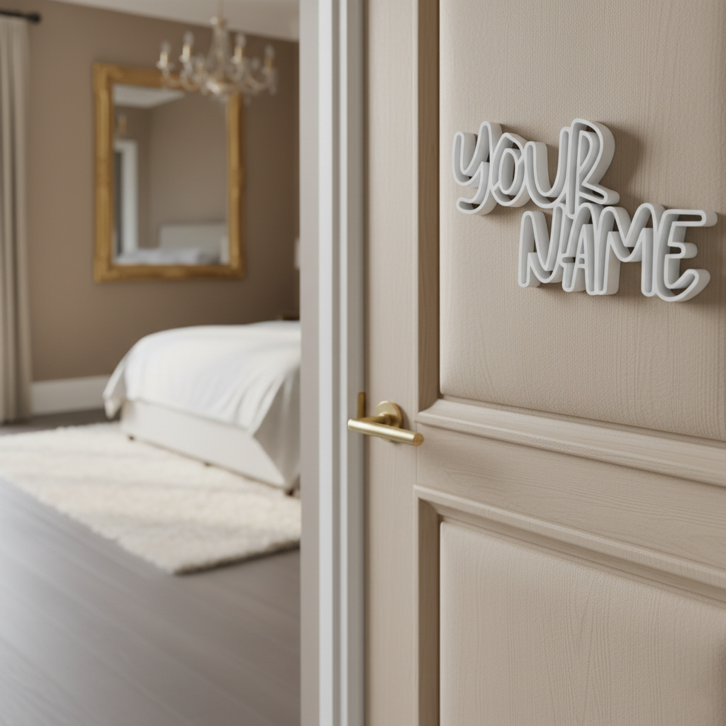 Placa de Nome Personalizada 2 Nomes