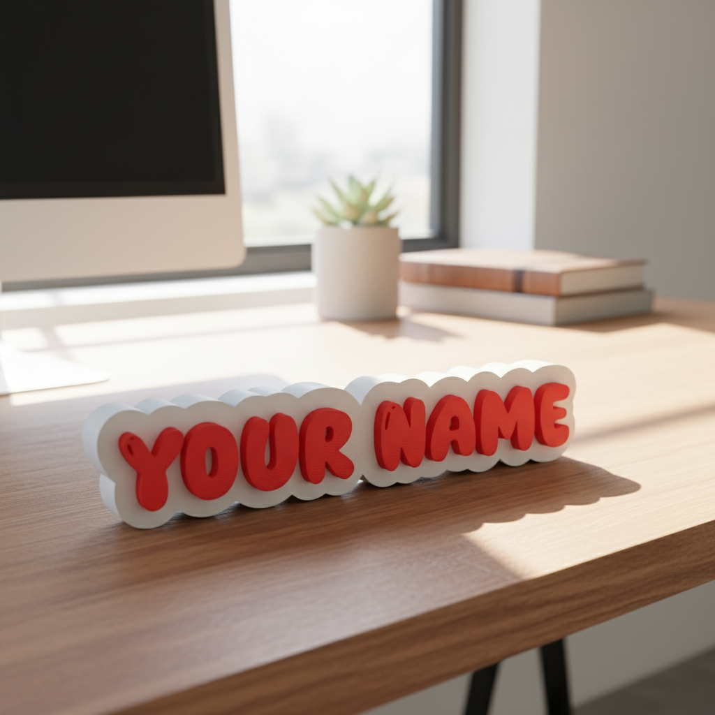 Placa de Nome Bolha Personalizada
