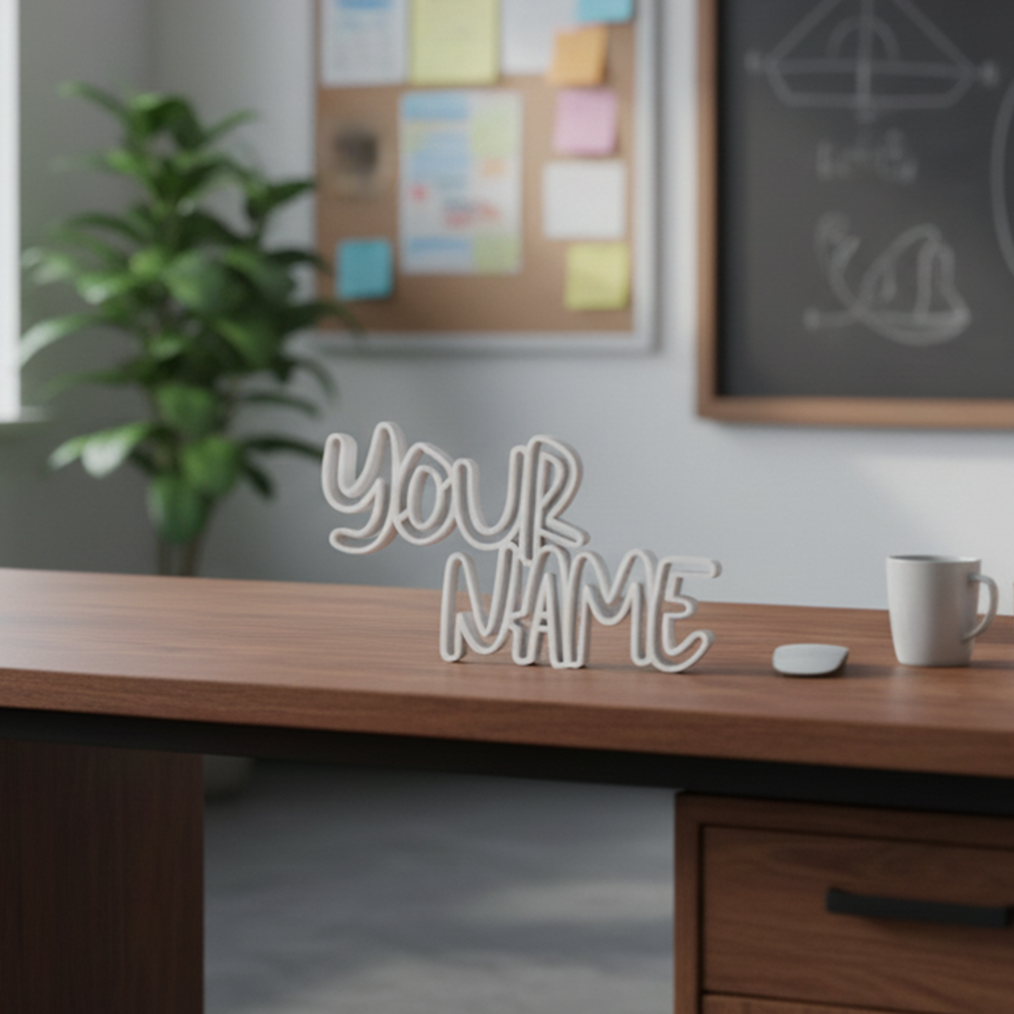 Placa de Nome Personalizada 2 Nomes