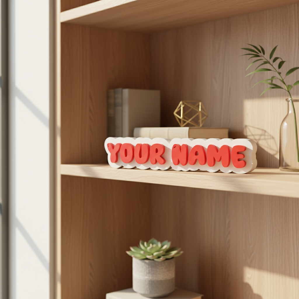 Placa de Nome Bolha Personalizada