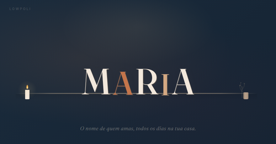 LOWPOLI newsletter banner - MARIA decorative letters
