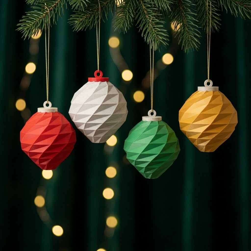 Bolas de Natal facetadas, LOWPOLI