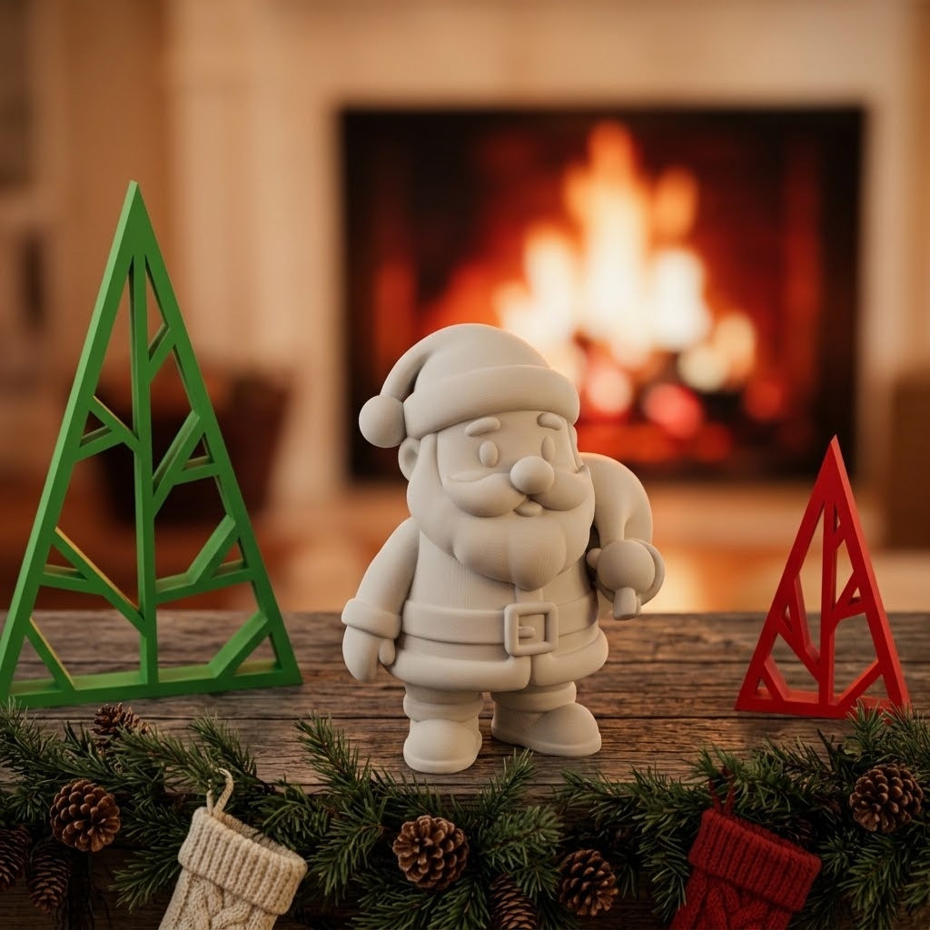 Pai Natal impresso em 3D, LOWPOLI