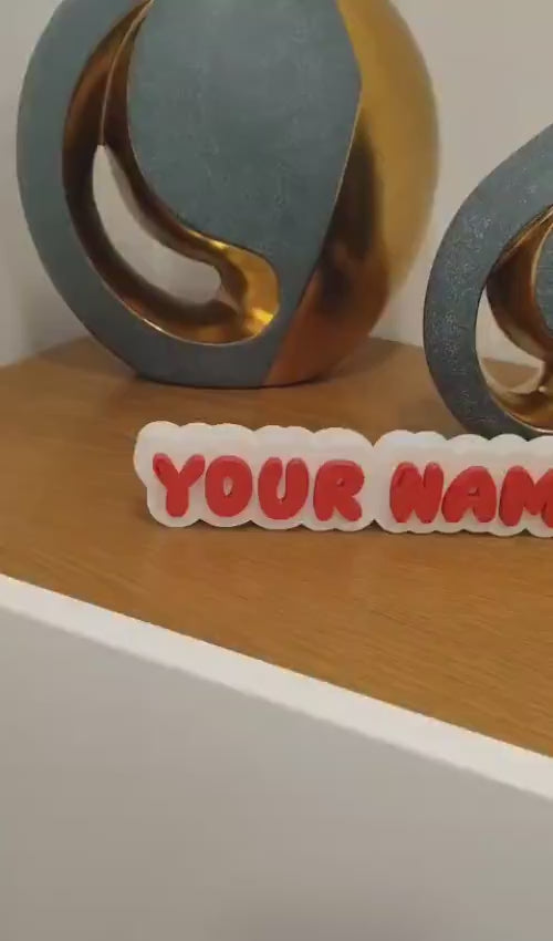 Placa de Nome Bolha Personalizada